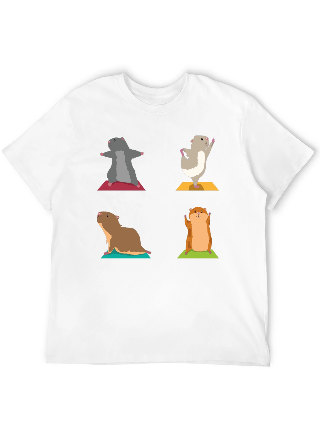 Black Yoga Hamsters Black T-Shirt view 12