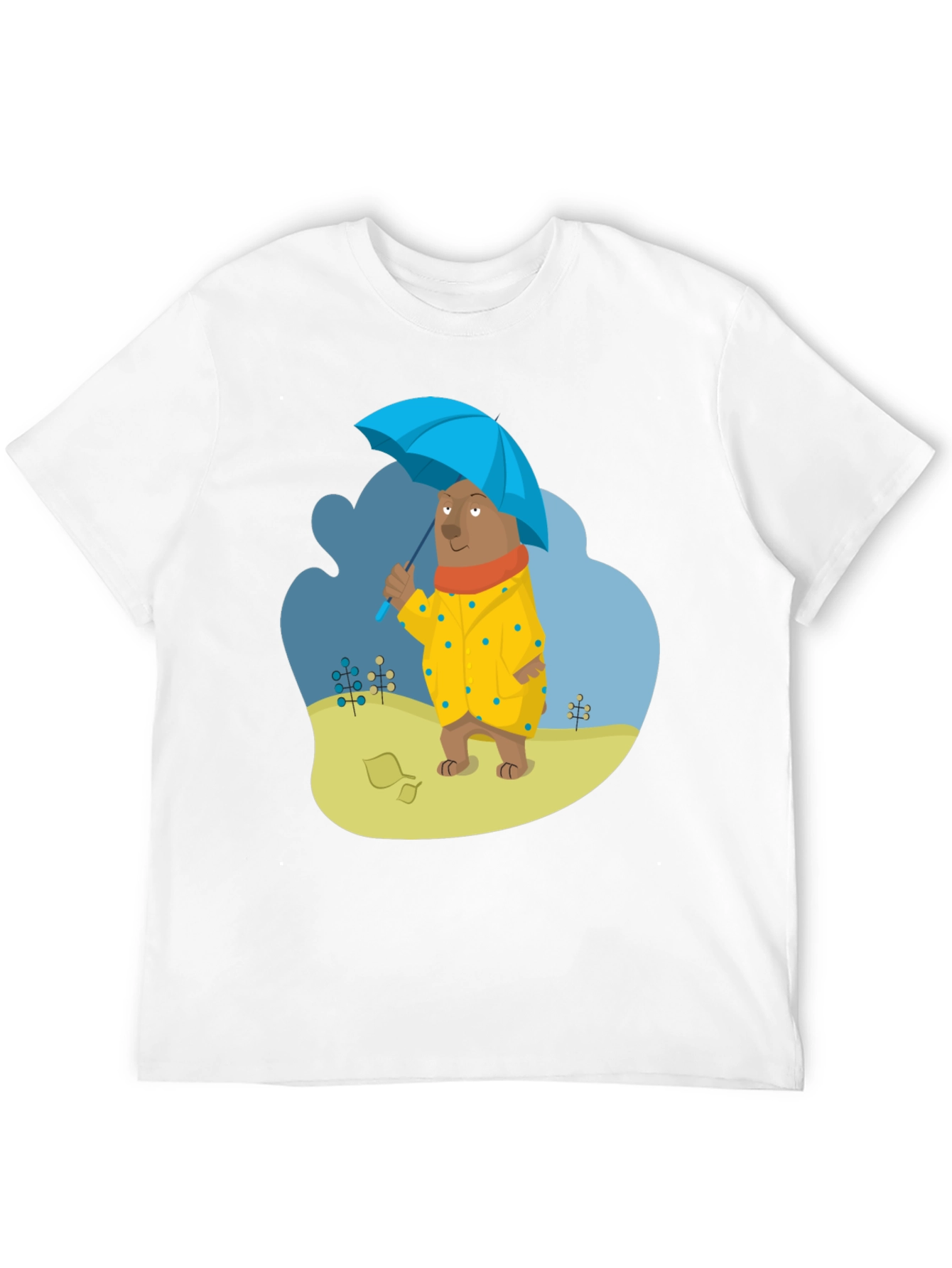 Black Bear in Raincoat Graphic T-Shirt - Unisex Casual Tee view 12