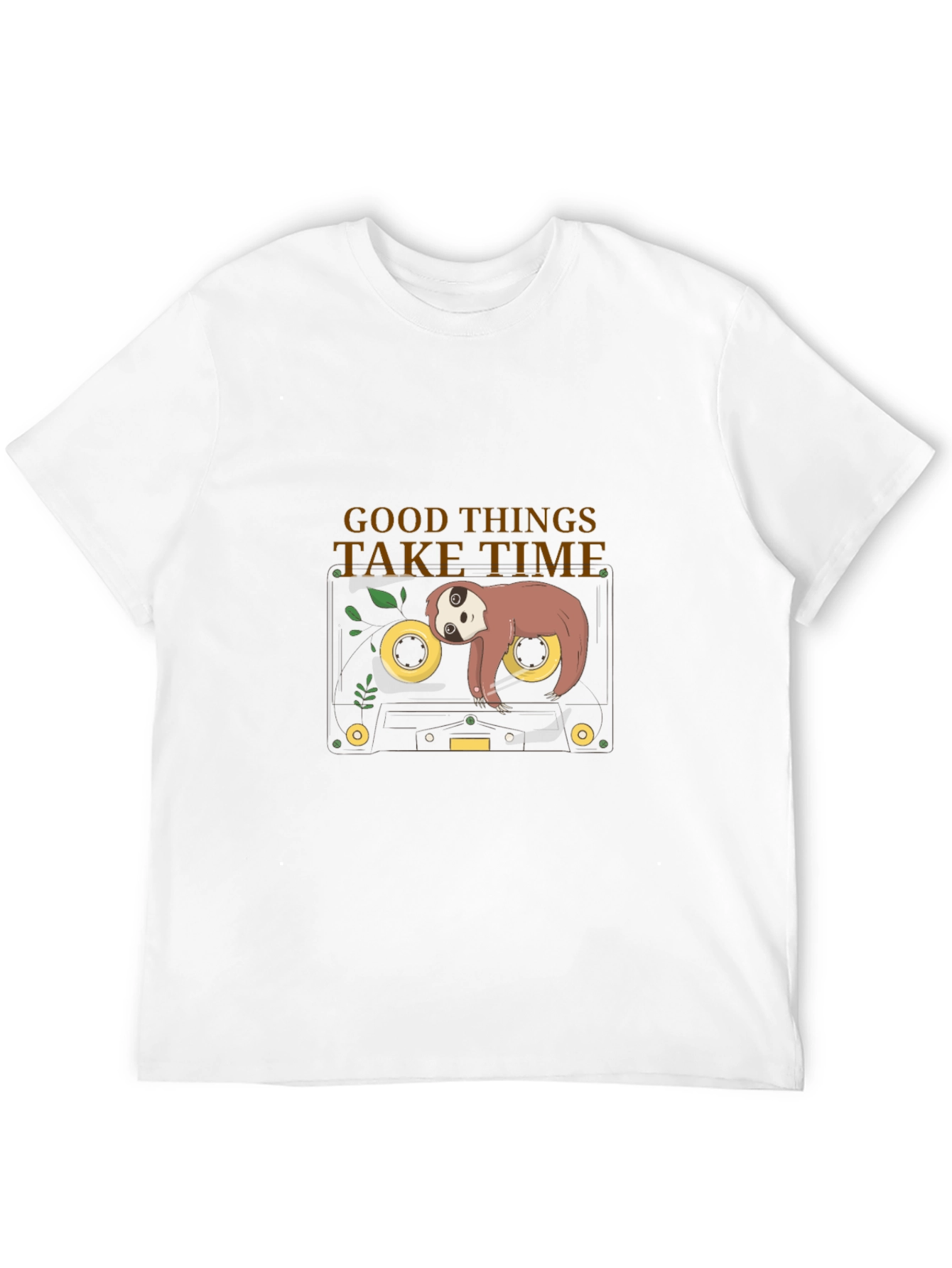 Black Sloth on Cassette Tape T-Shirt - Good Things Take Time view 12