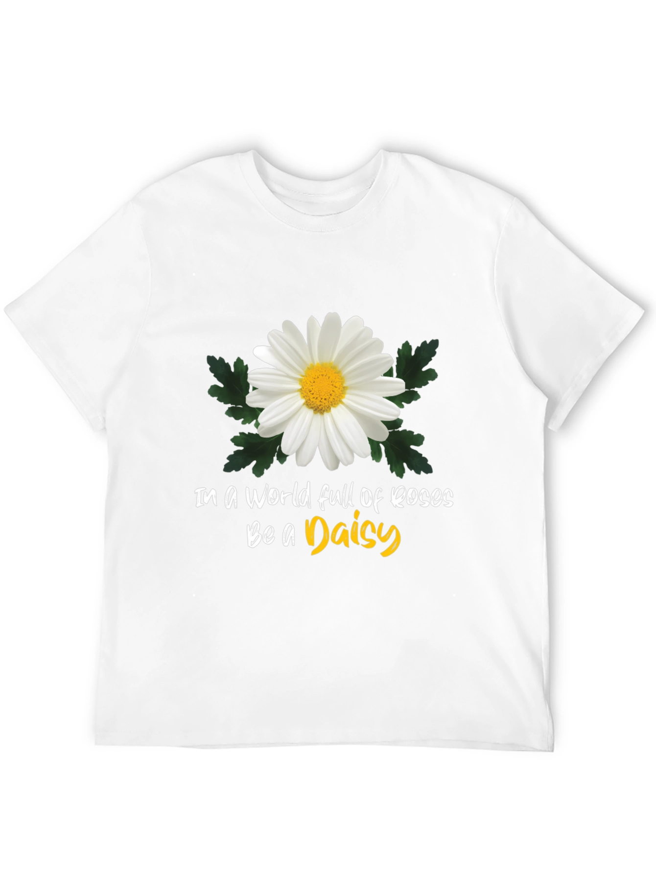 Black Be a Daisy T-Shirt: Unique Floral Graphic Tee view 12