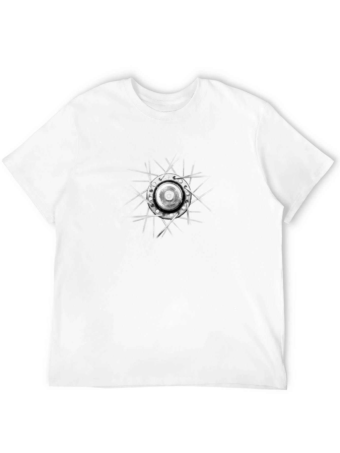 Black Edgy Abstract Graphic Tee - Black Cotton T-Shirt view 12