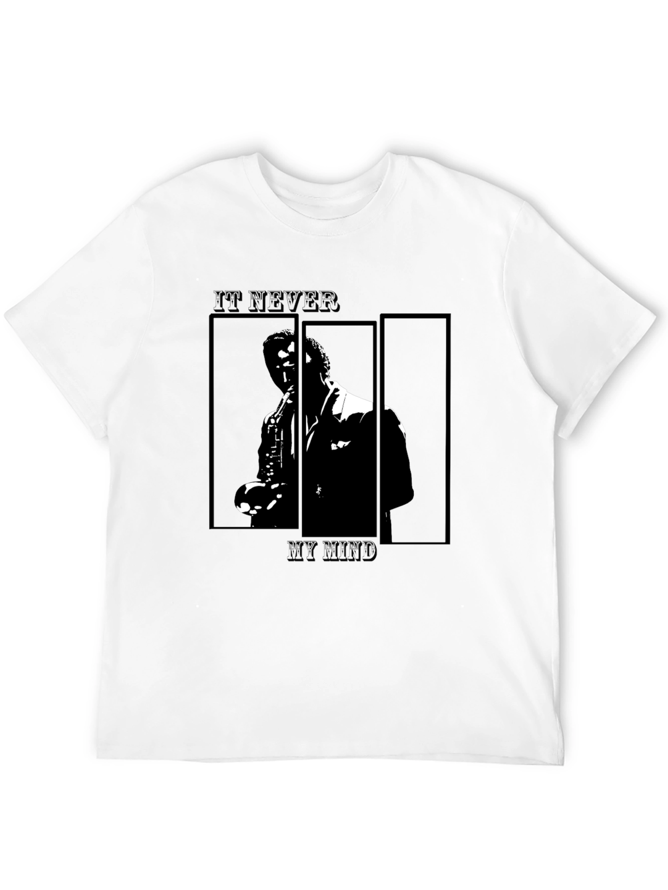 Black Jazz Saxophone Graphic Tee - Classic Black T-Shirt view 12