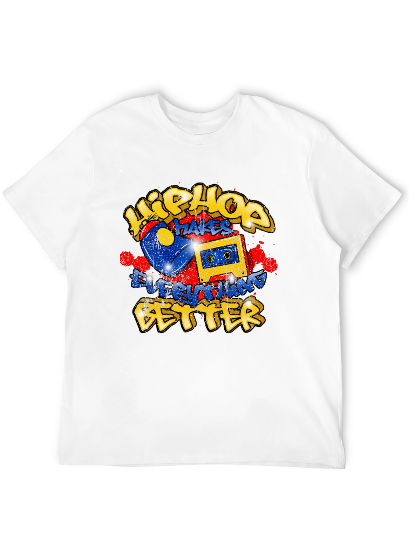 Black Hip Hop Makes Everything Better Graphic T-Shirt view 12