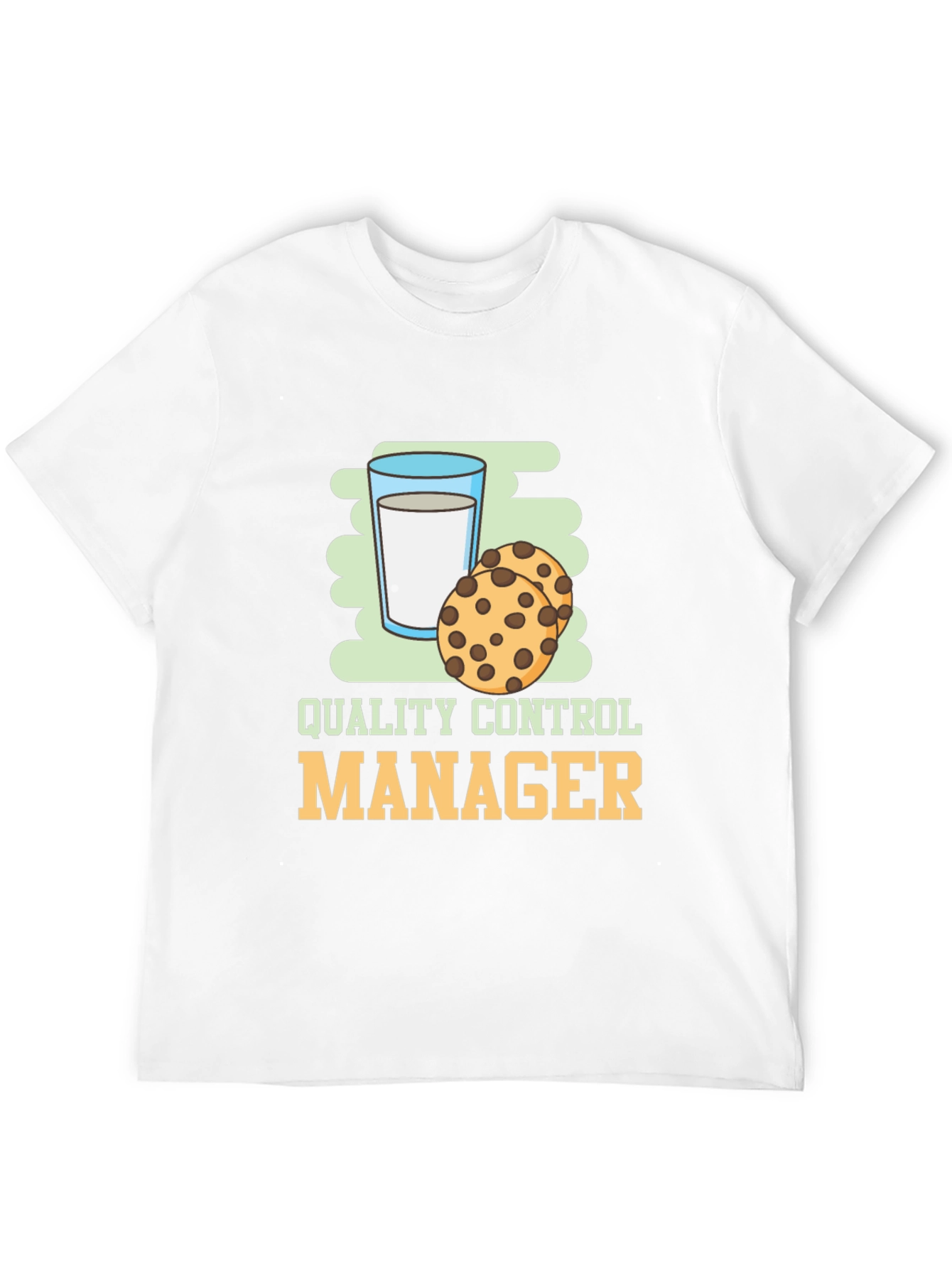 Black Quality Control Manager Cookie & Milk Graphic T-Shirt view 12