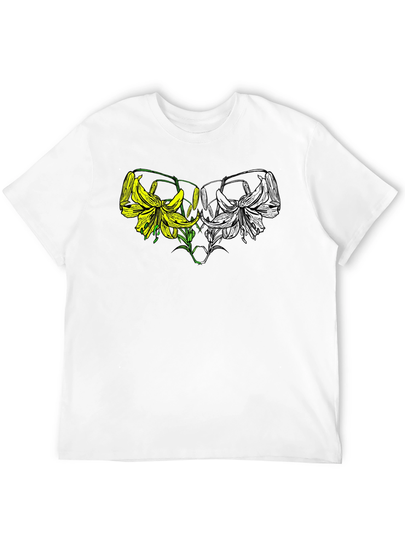 Black Floral Graphic Tee - Black Cotton Blend view 12