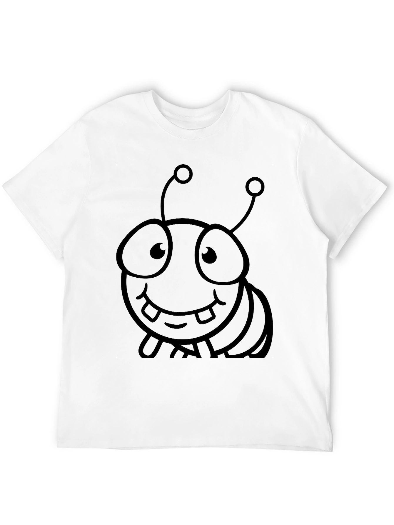 Black Cute Cartoon Bug Graphic T-Shirt view 12