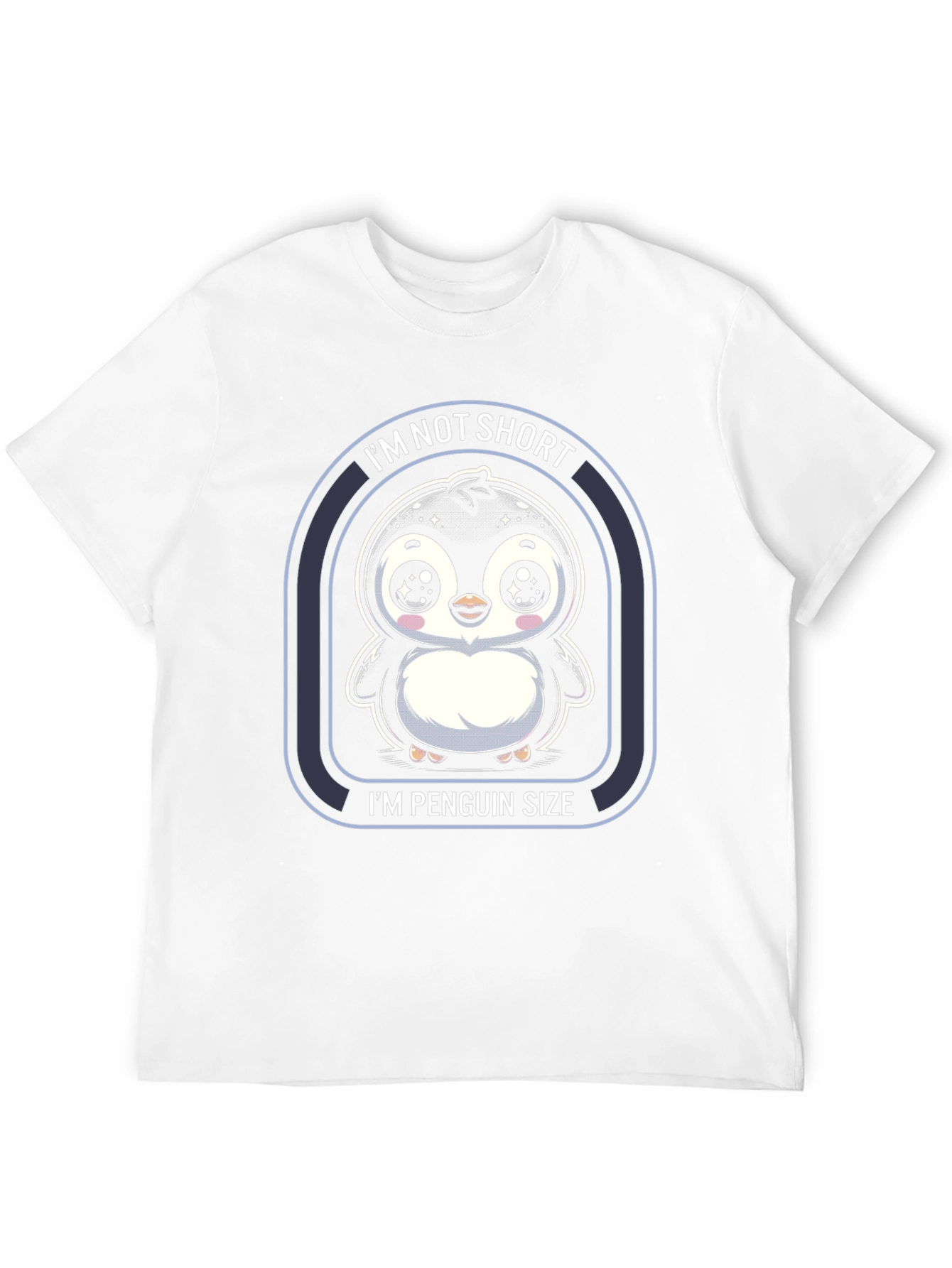 Black I'm Not Short, I'm Penguin Size T-Shirt view 12