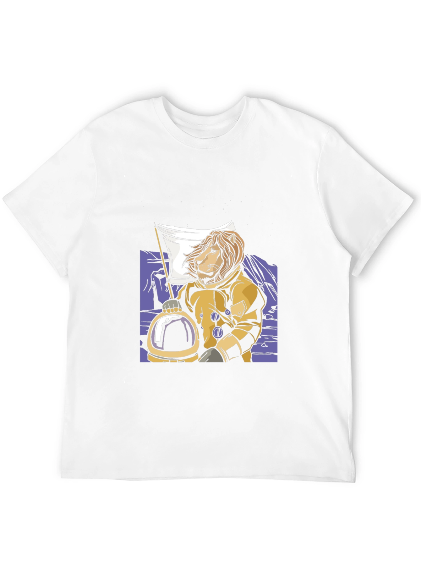 Black Lion Astronaut Graphic Tee - Black Crew Neck T-Shirt view 12