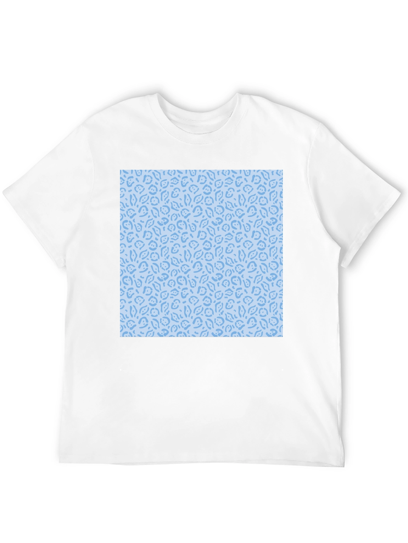 Black Stylish Black T-Shirt with Light Blue Pattern Design view 12