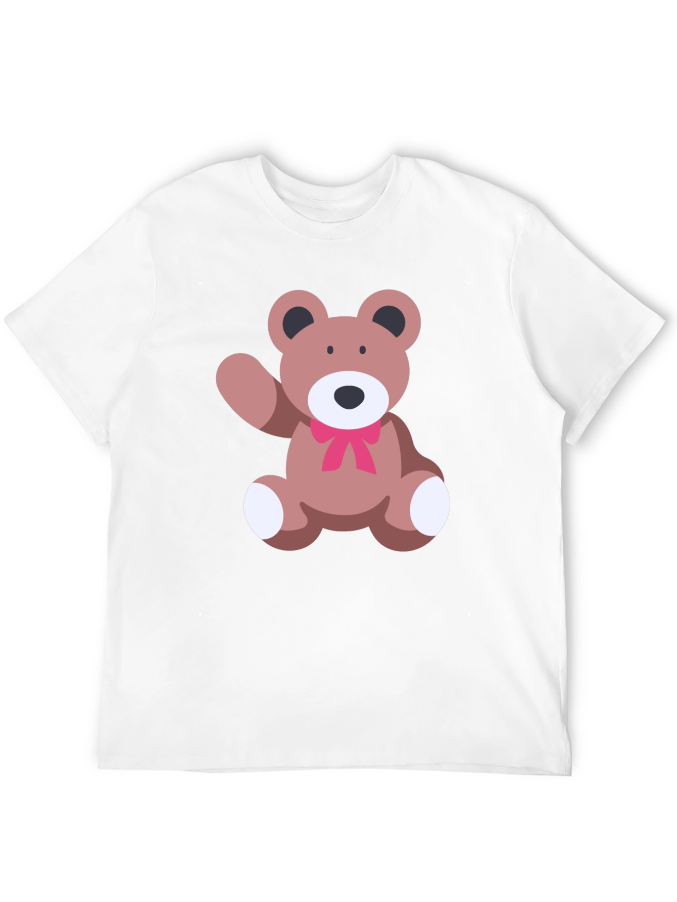 Black Cute Teddy Bear Graphic Black T-Shirt view 12
