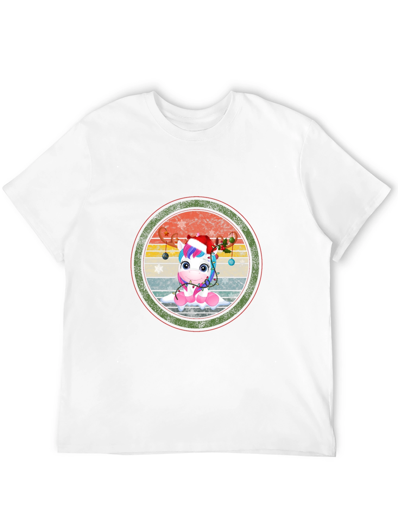 Black Festive Unicorn Graphic Tee - Black Cotton Blend view 12