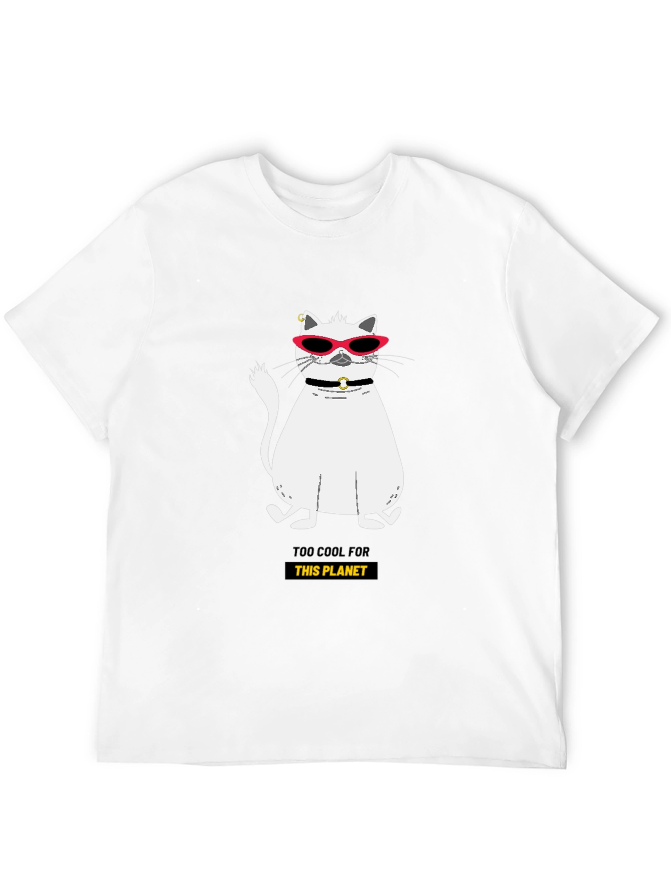 Black Cool Cat Graphic Tee - Too Cool For This Planet view 12