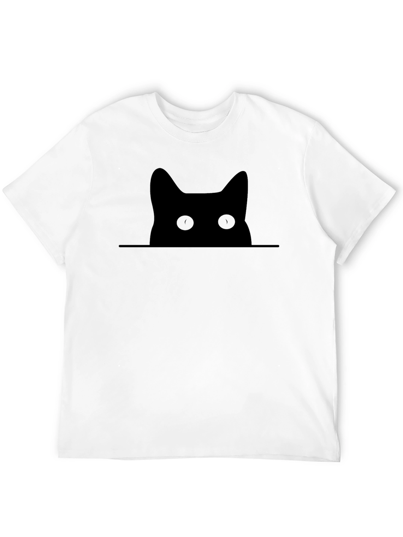 Black Peeking Cat Graphic Tee - Black Cotton Blend view 12