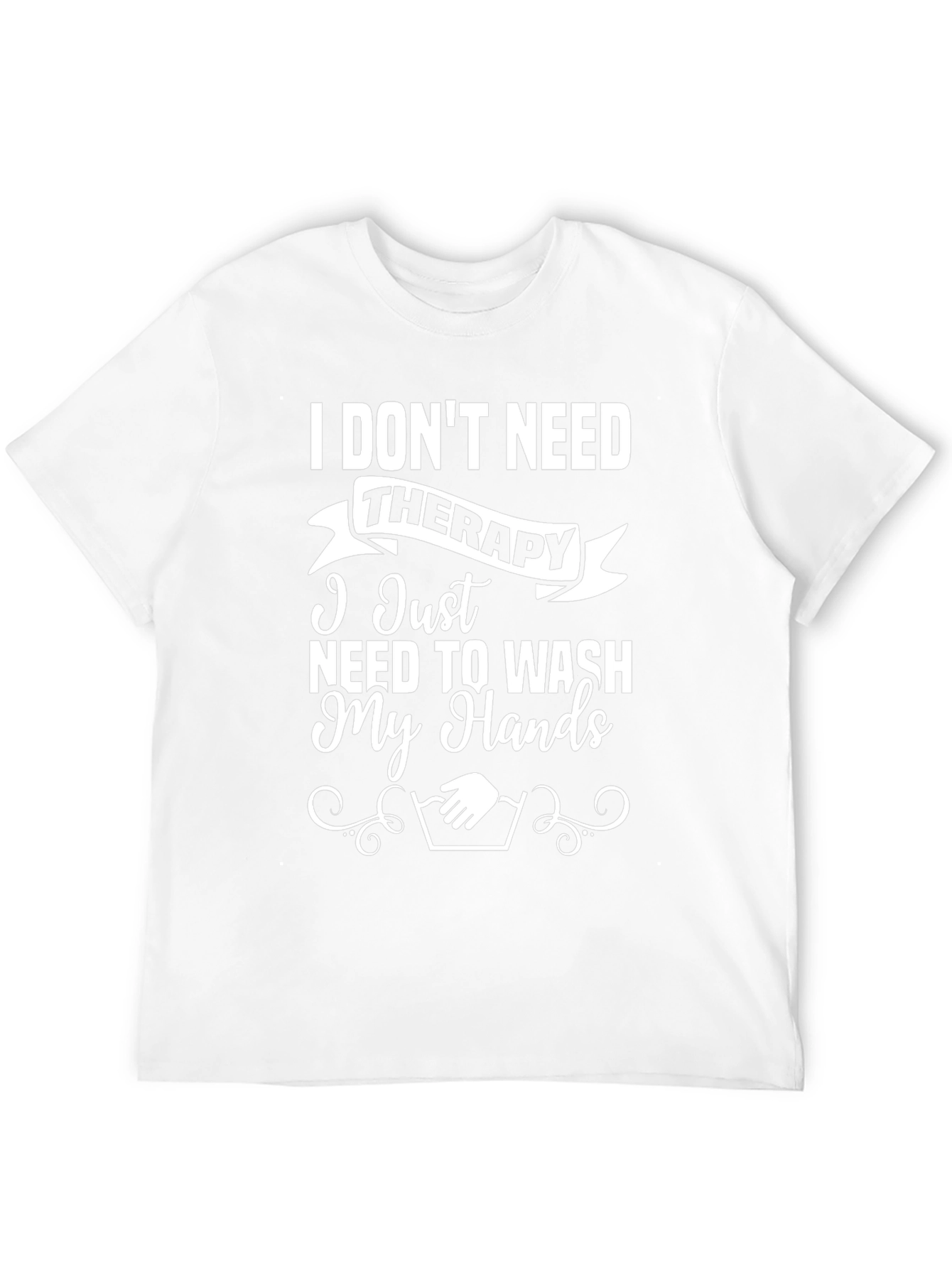 Black Funny Hand Washing T-Shirt - No Therapy Needed! view 12