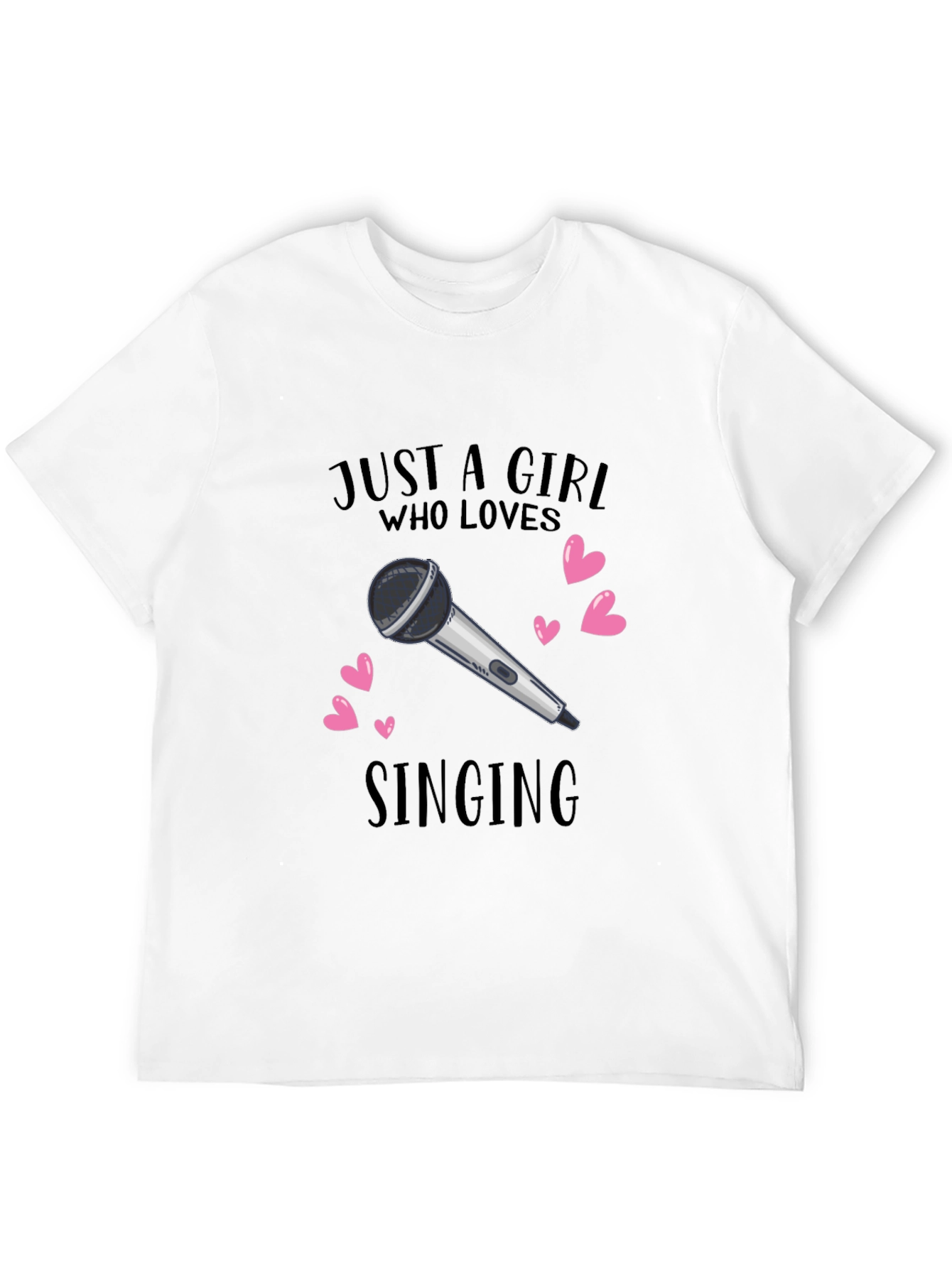 Black Just a Girl Who Loves Singing T-Shirt view 12