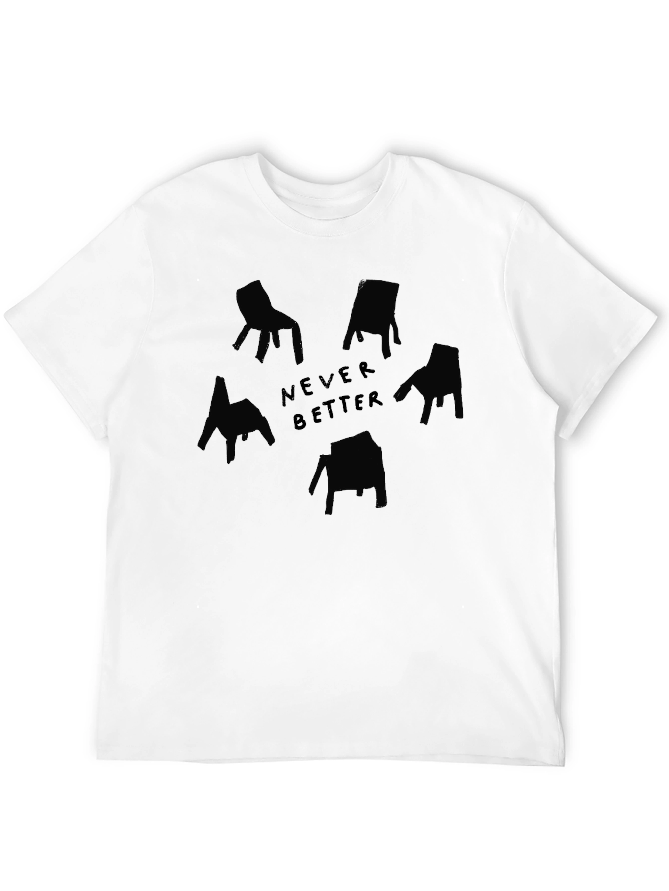 Black Never Better Chair Graphic Black T-Shirt view 12