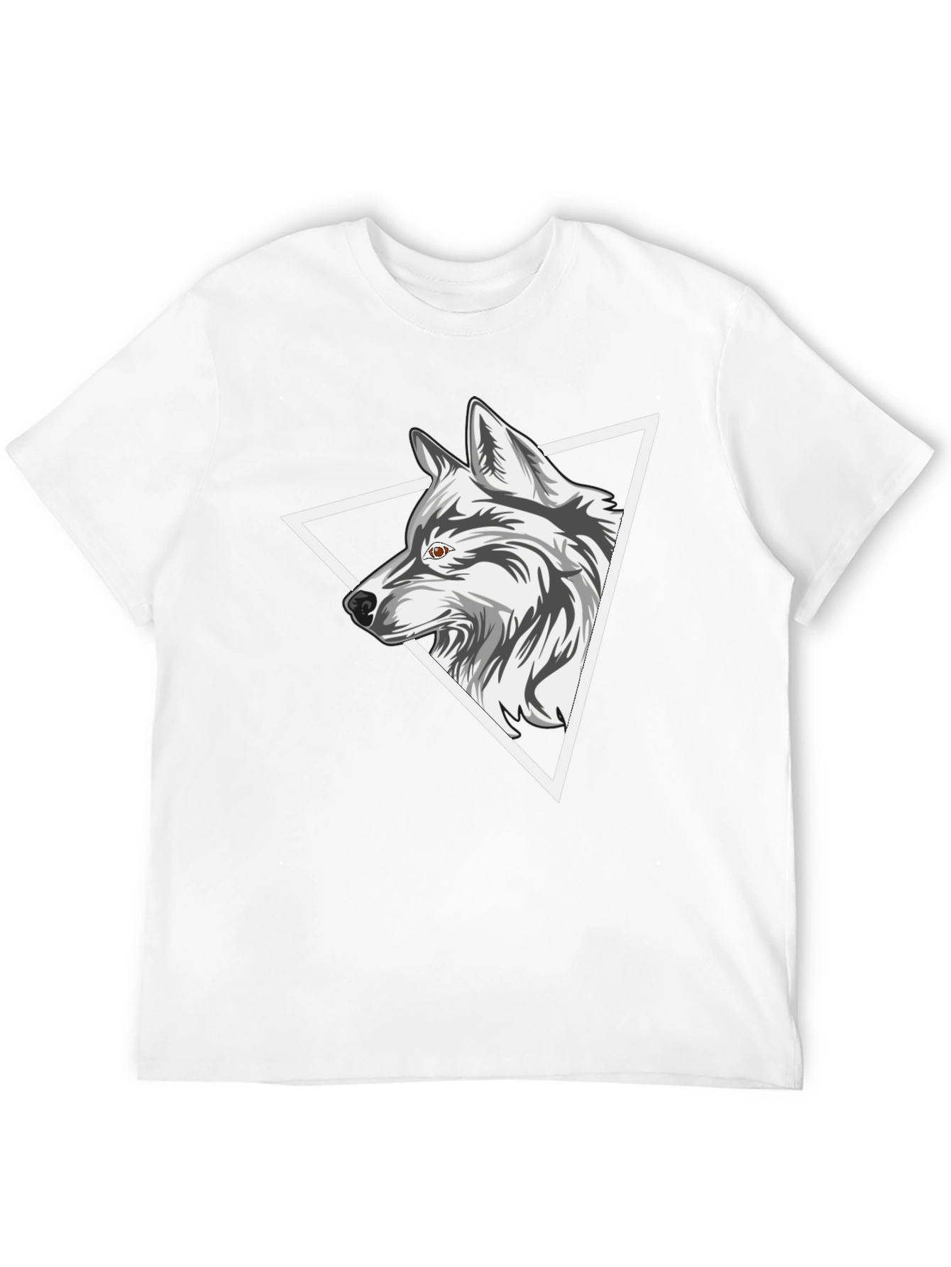 Black Wolf Triangle Graphic Tee - Black view 12