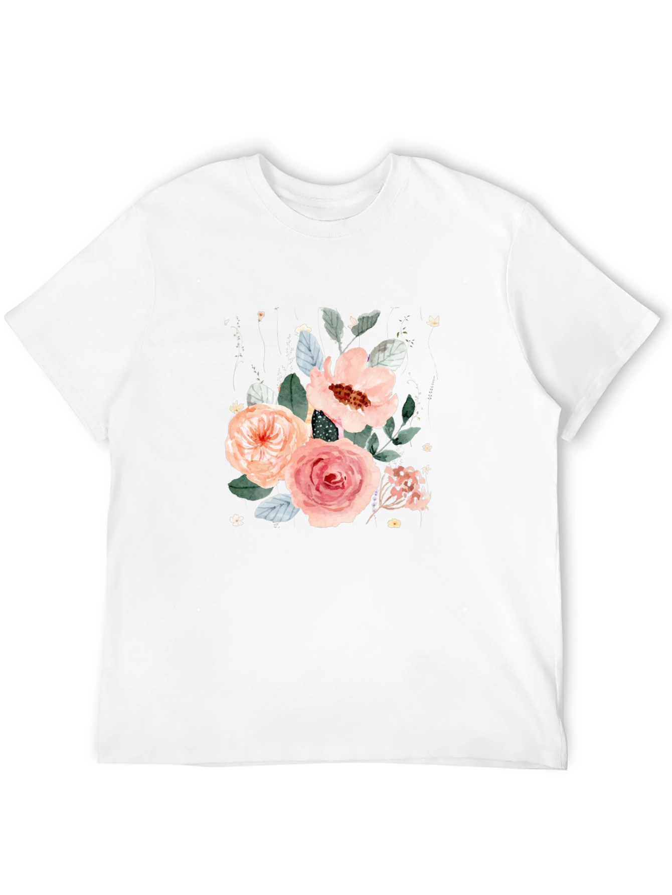 Black Floral Bouquet Black T-Shirt view 12