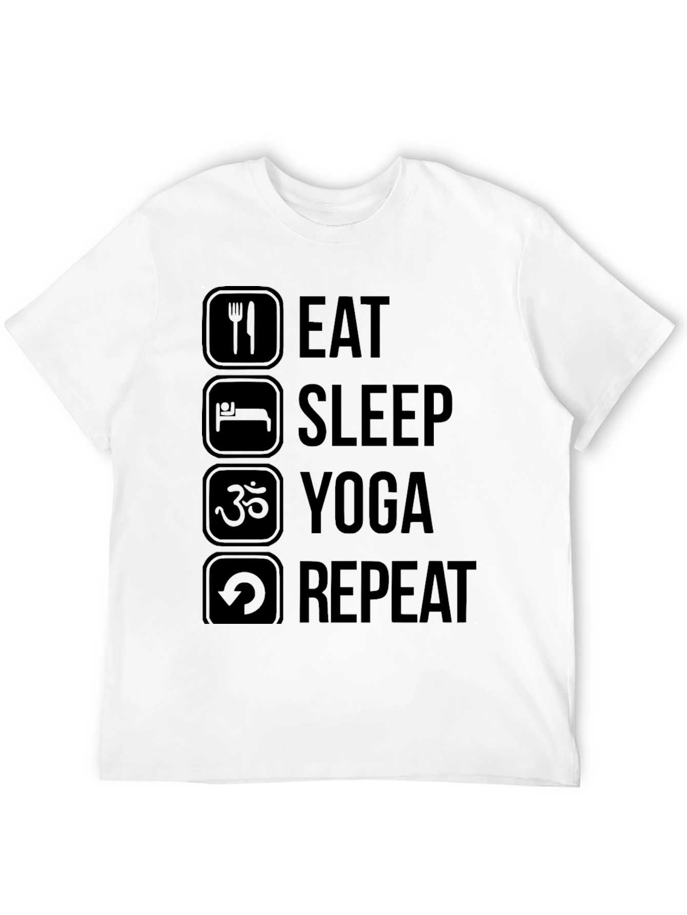 Black Eat Sleep Yoga Repeat Black T-Shirt view 12