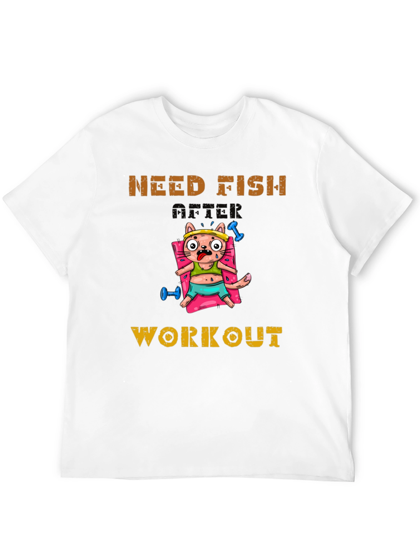 Black Need Fish After Workout Cat Graphic Tee view 12