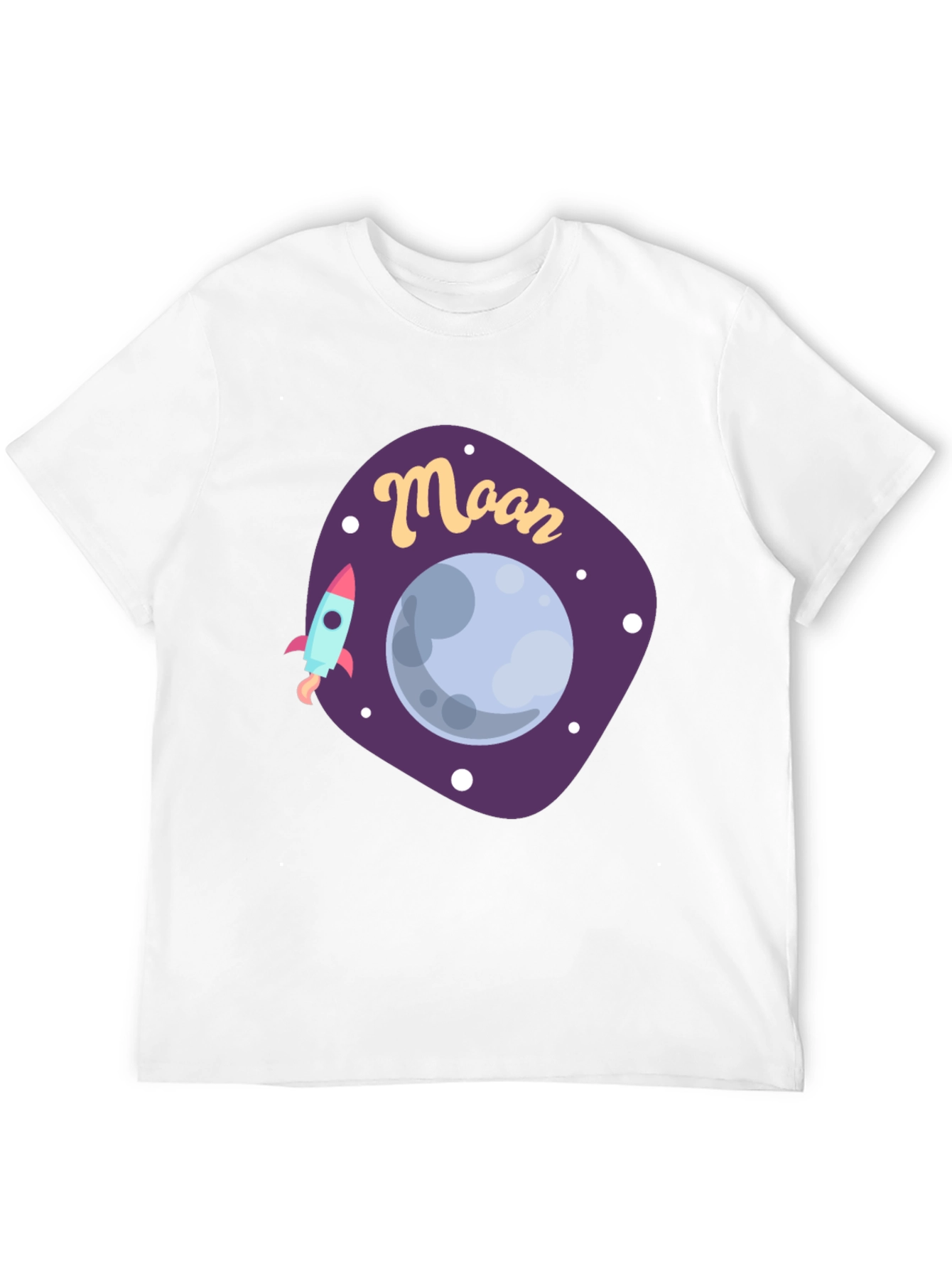 Black Moon Graphic T-Shirt - Space Rocket Design view 12