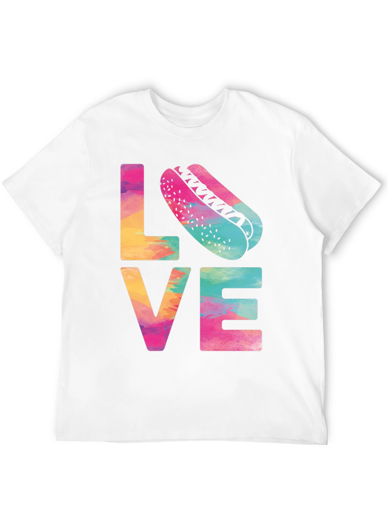 Black Colorful Love Hotdog T-Shirt - Fun & Casual Tee view 12