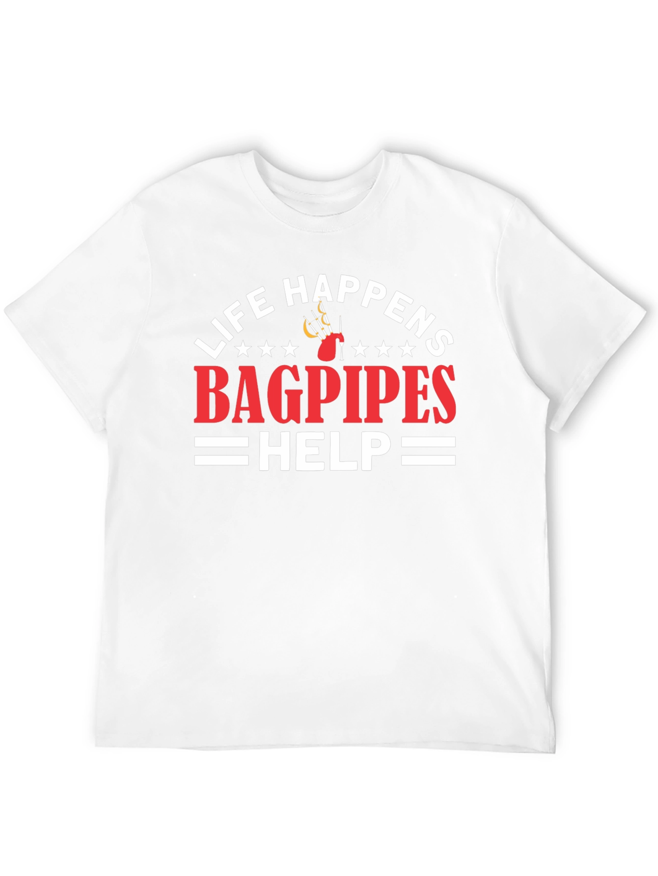 Black Life Happens Bagpipes Help T-Shirt view 12