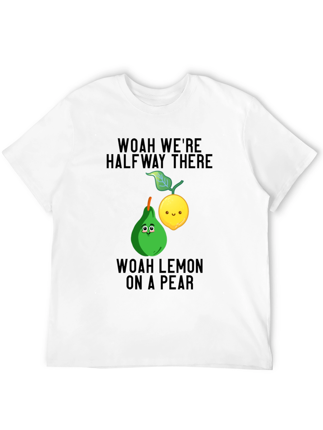 Black Woah Lemon on a Pear Graphic T-Shirt view 12