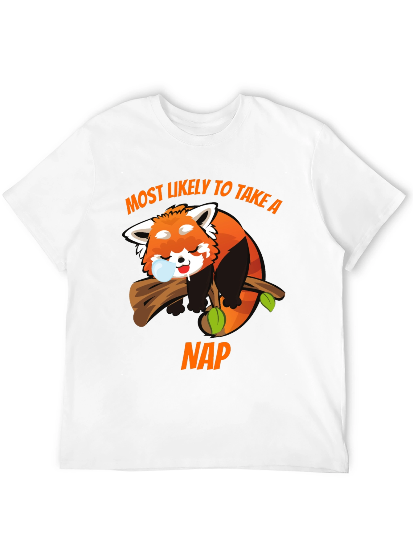 Black Funny Red Panda Nap T-Shirt view 12