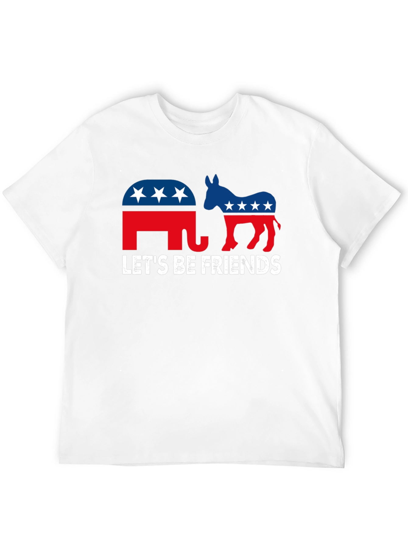 Black Let's Be Friends Political T-Shirt view 12