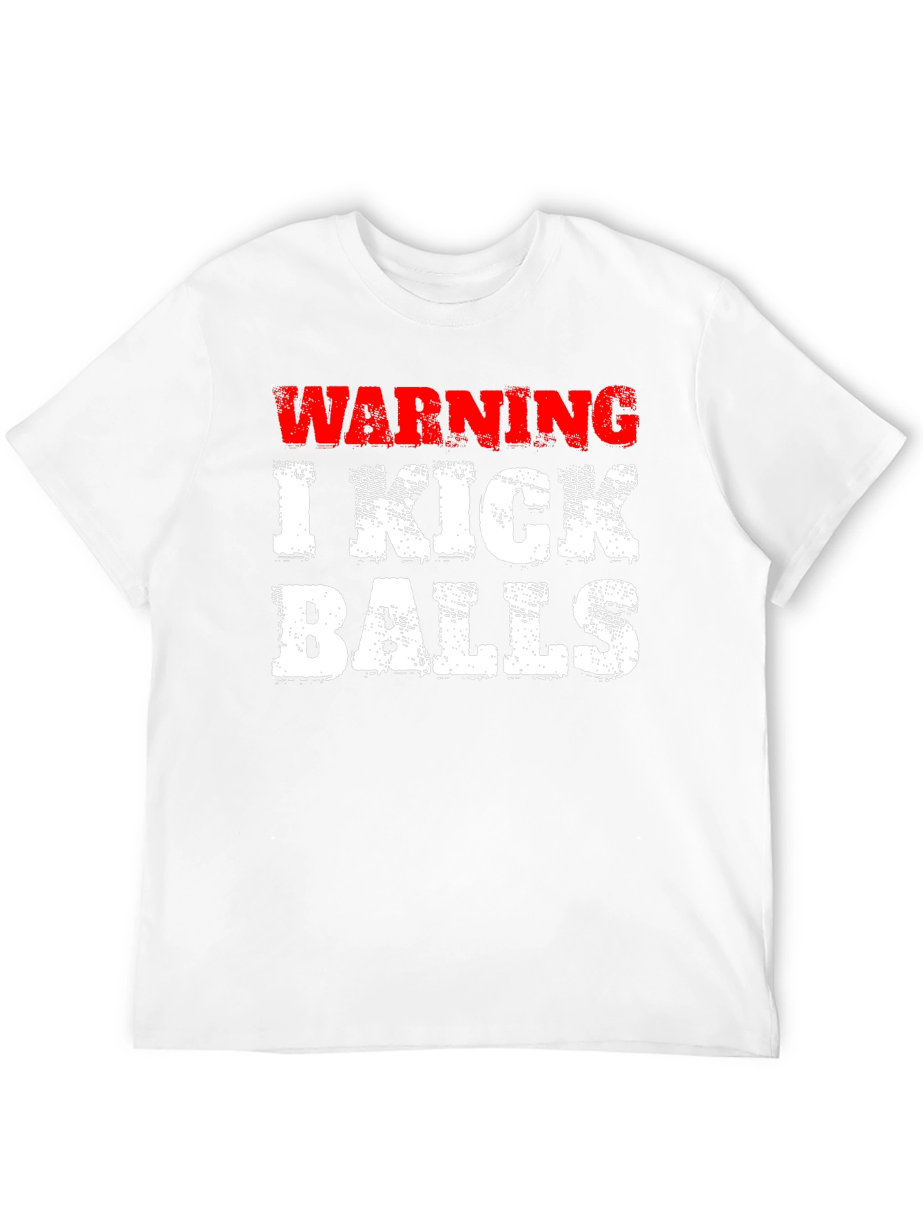 Black Warning: I Kick Balls Funny T-Shirt view 12