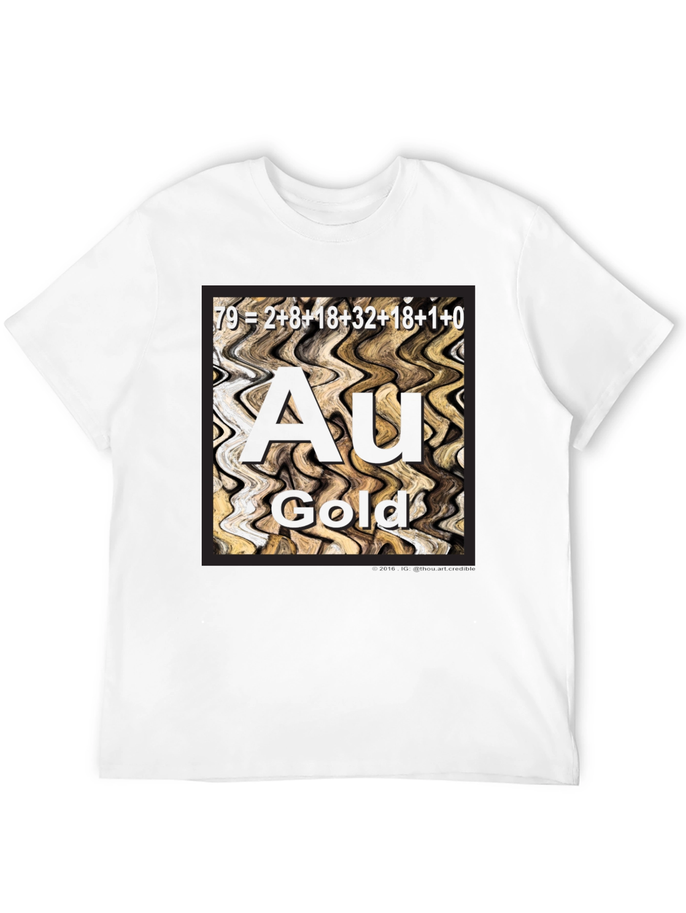 Black Gold Element Periodic Table Graphic Tee - Black view 12