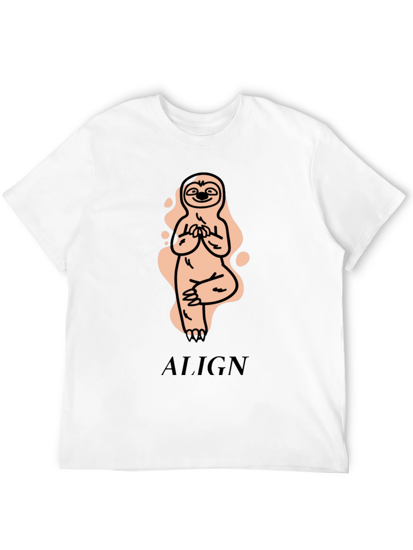 Black Yoga Sloth T-Shirt - Align Yourself view 12