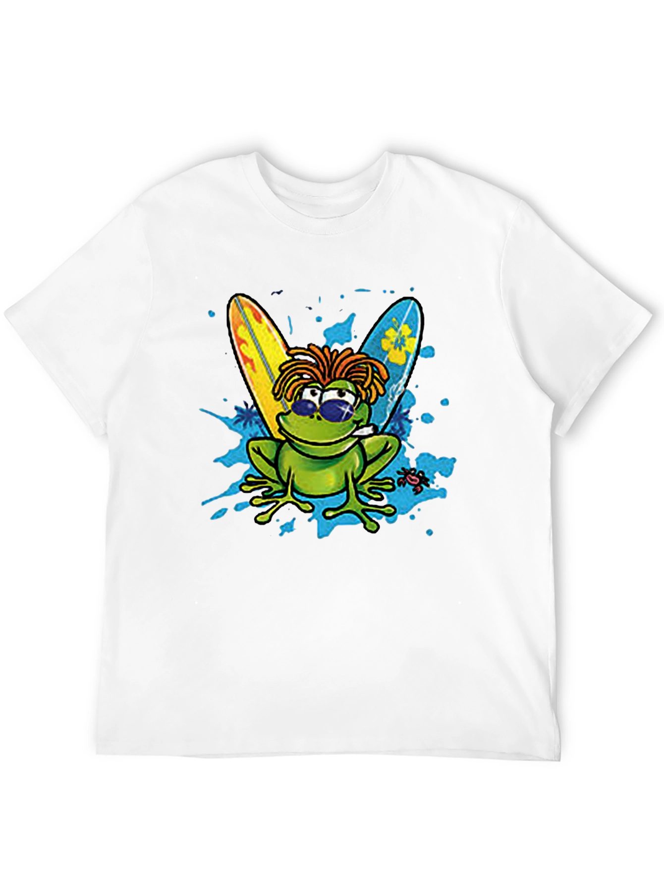 Black Surfer Frog Graphic Tee - Relaxed Fit Black T-Shirt view 12