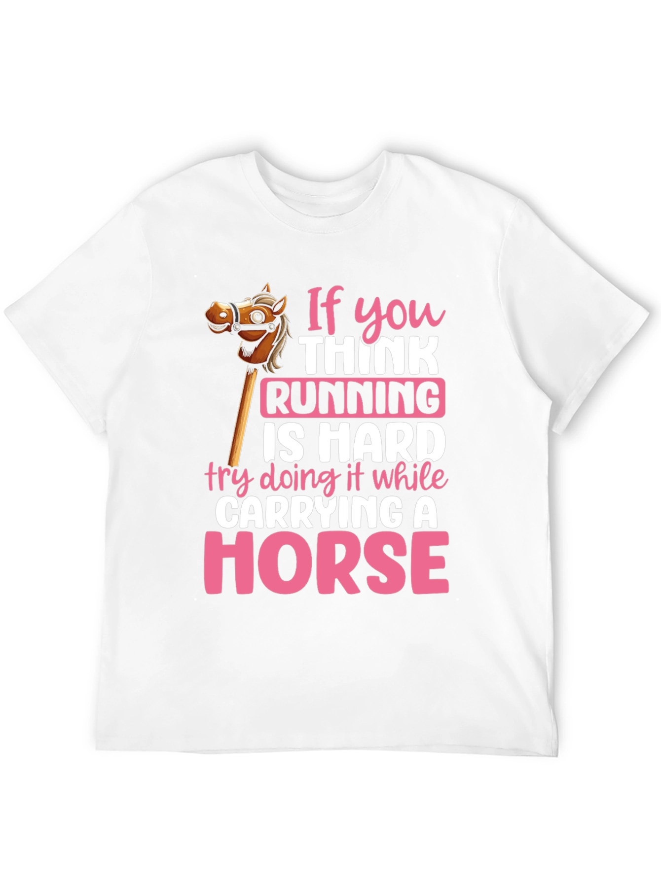 Black Running Is Hard Horse T-Shirt view 12