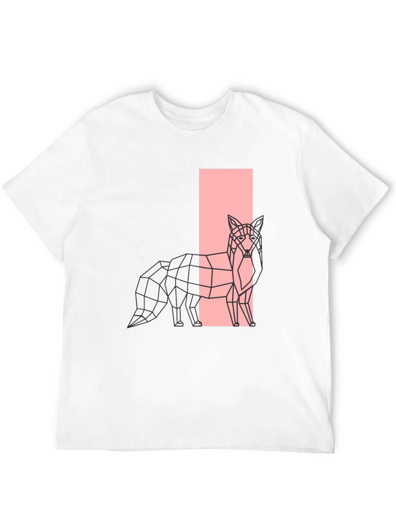 Black Geometric Fox Graphic Black T-Shirt view 12