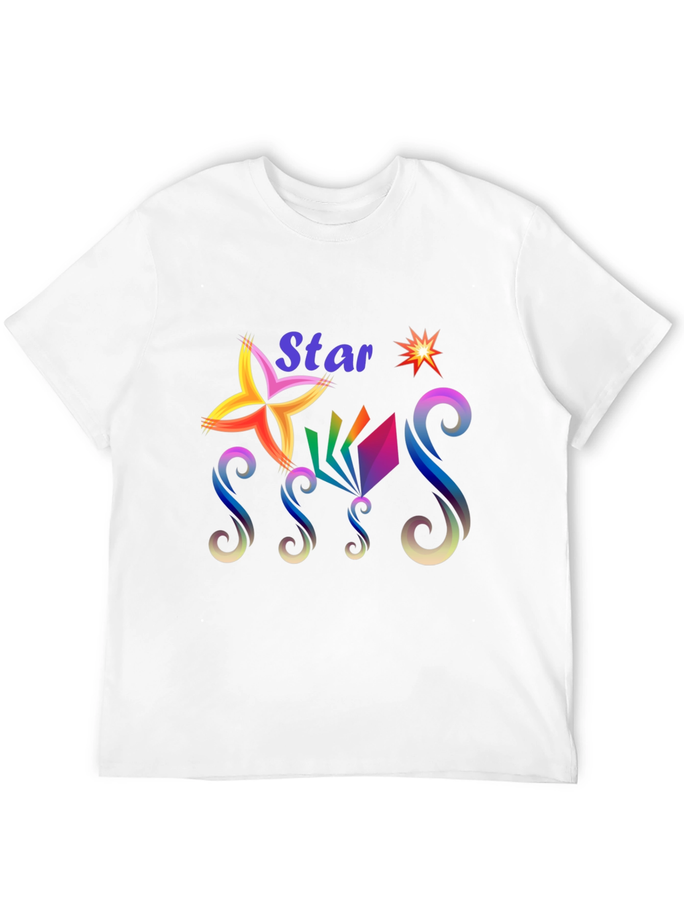 Black Star Graphic Print Black T-Shirt view 12