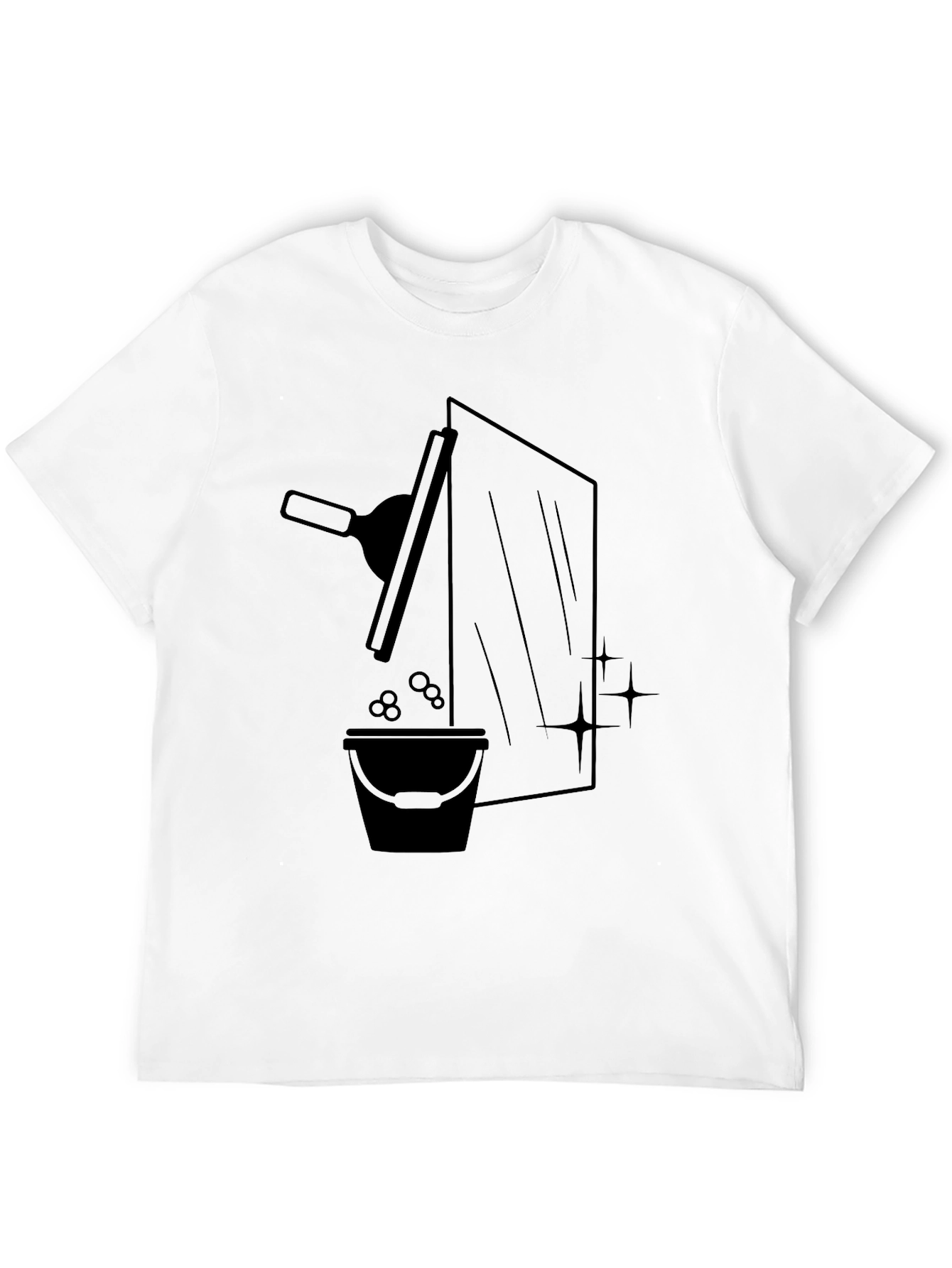 Black Window Washer Graphic Tee - Black Crew Neck T-Shirt view 12