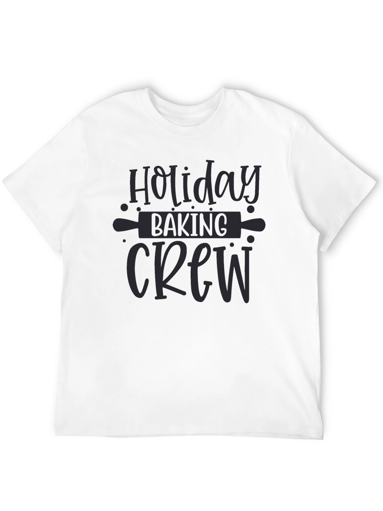 Black Holiday Baking Crew Graphic Tee - Unisex Black T-Shirt view 12