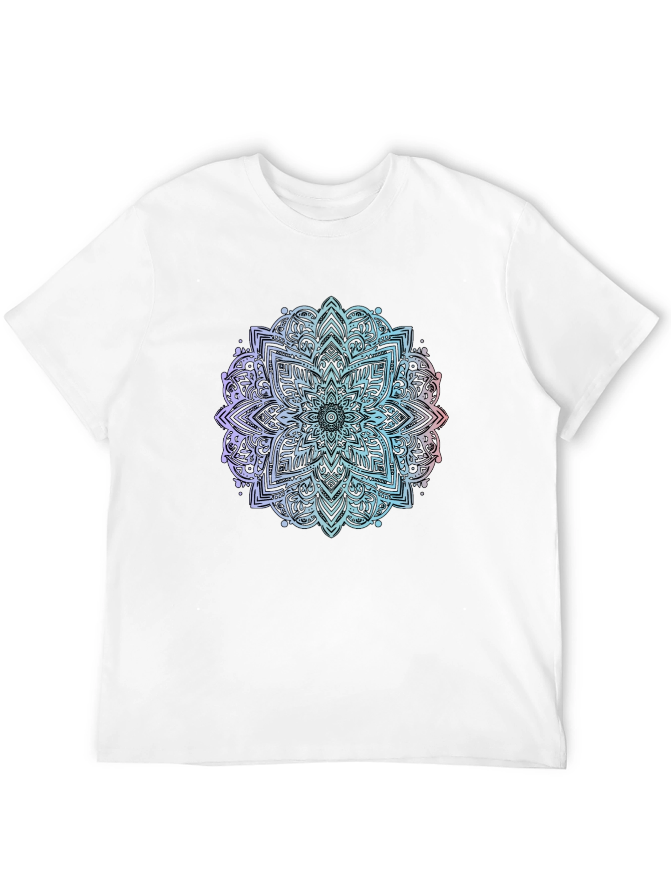 Black Mandala Print Black T-Shirt view 12