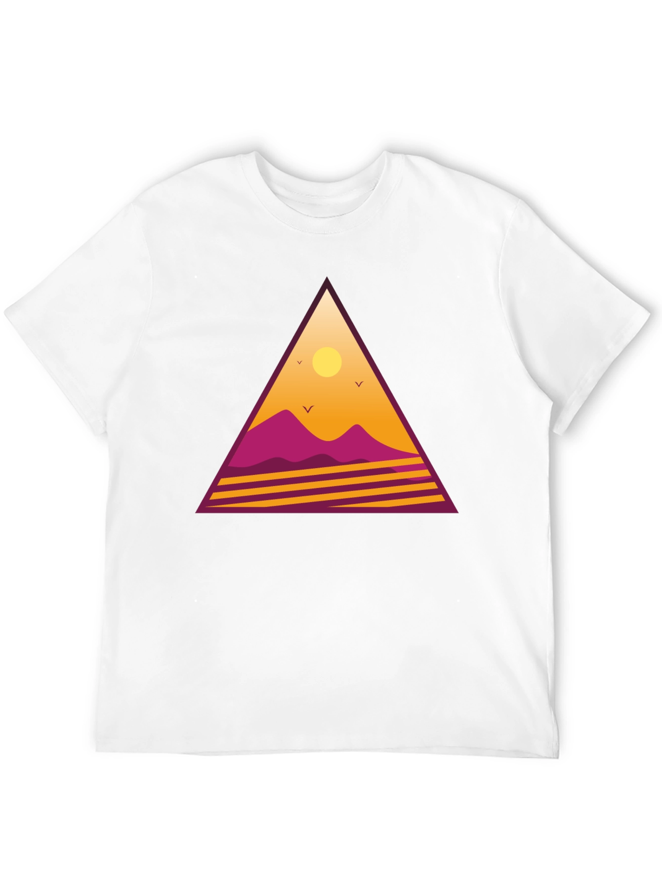 Black Retro Sunset Triangle Graphic Tee - Black view 12