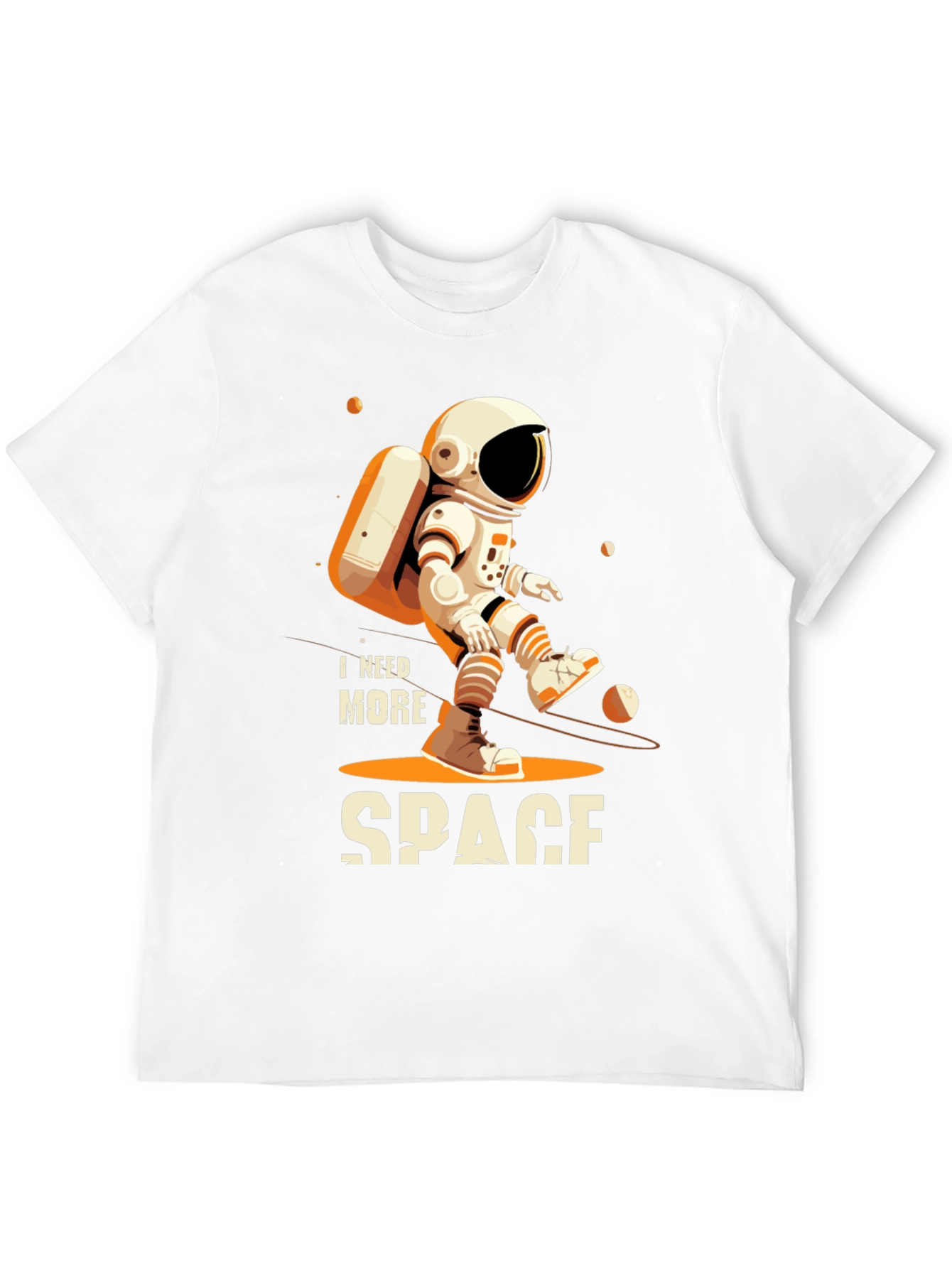 Black I Need More Space Astronaut Graphic T-Shirt view 12