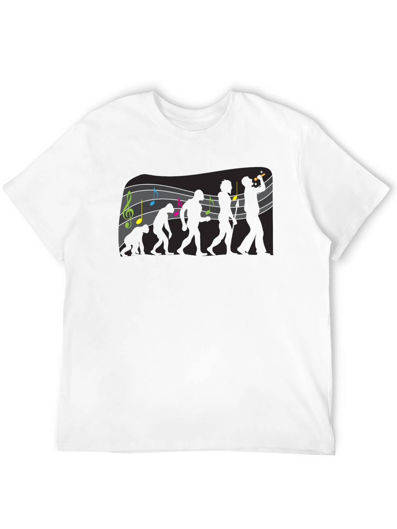 Black Evolution of Music Men's Black Graphic Tee view 12