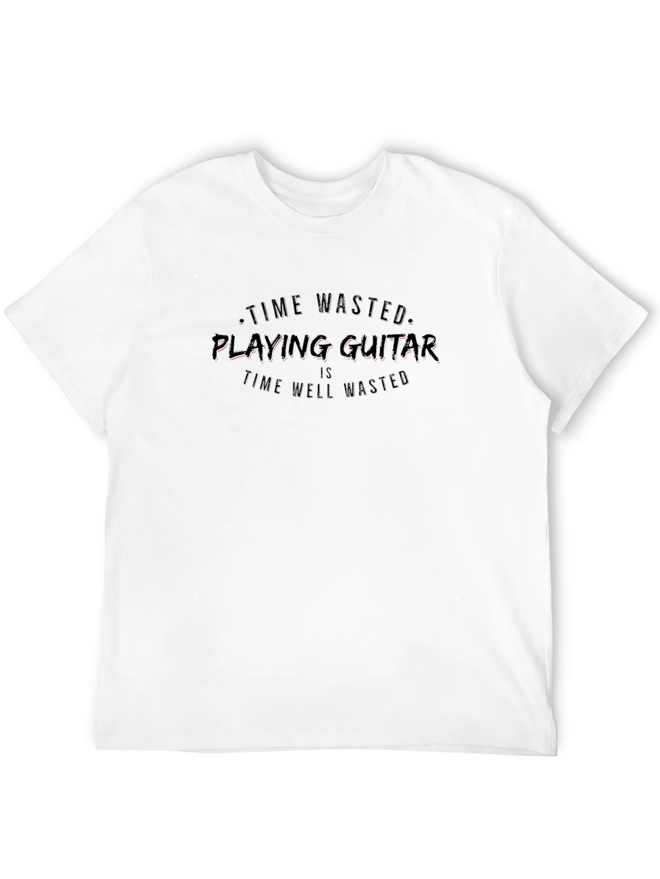 Black Time Wasted Playing Guitar T-Shirt view 12