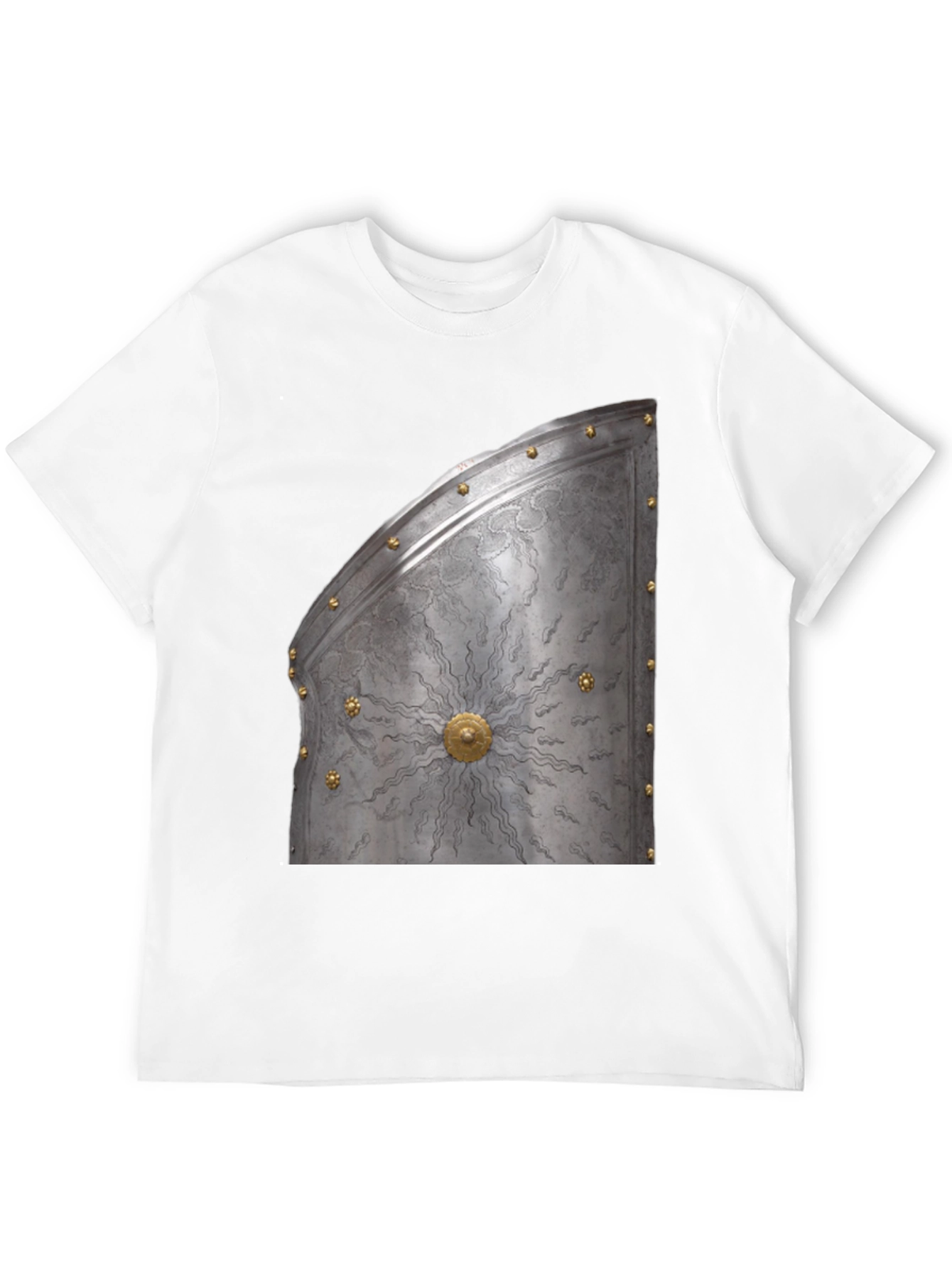 Black Medieval Knight Armor Graphic Tee - Unique Design view 12