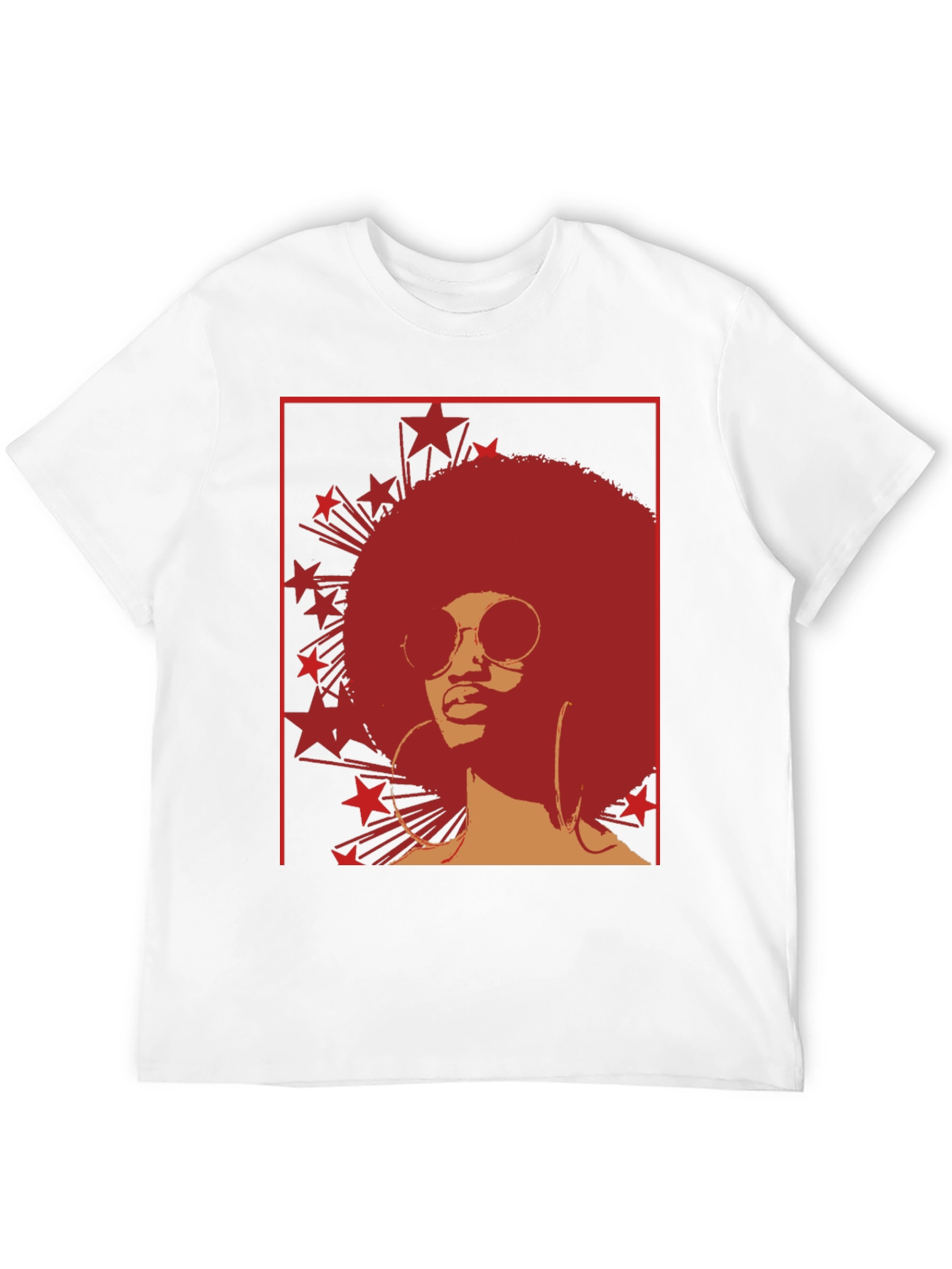 Retro Afro Star Graphic Tee - Cool Vintage Style - 12