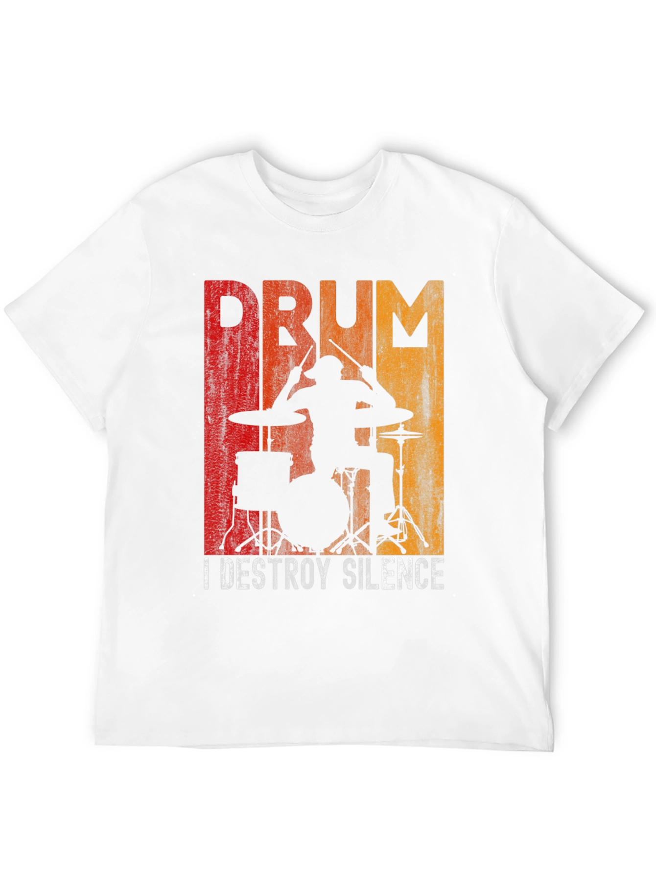 Black Drummer Destroy Silence Graphic T-Shirt view 12