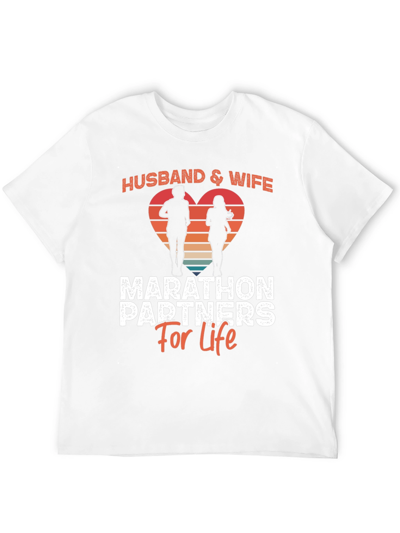 Black Husband & Wife Marathon Partners T-Shirt view 12
