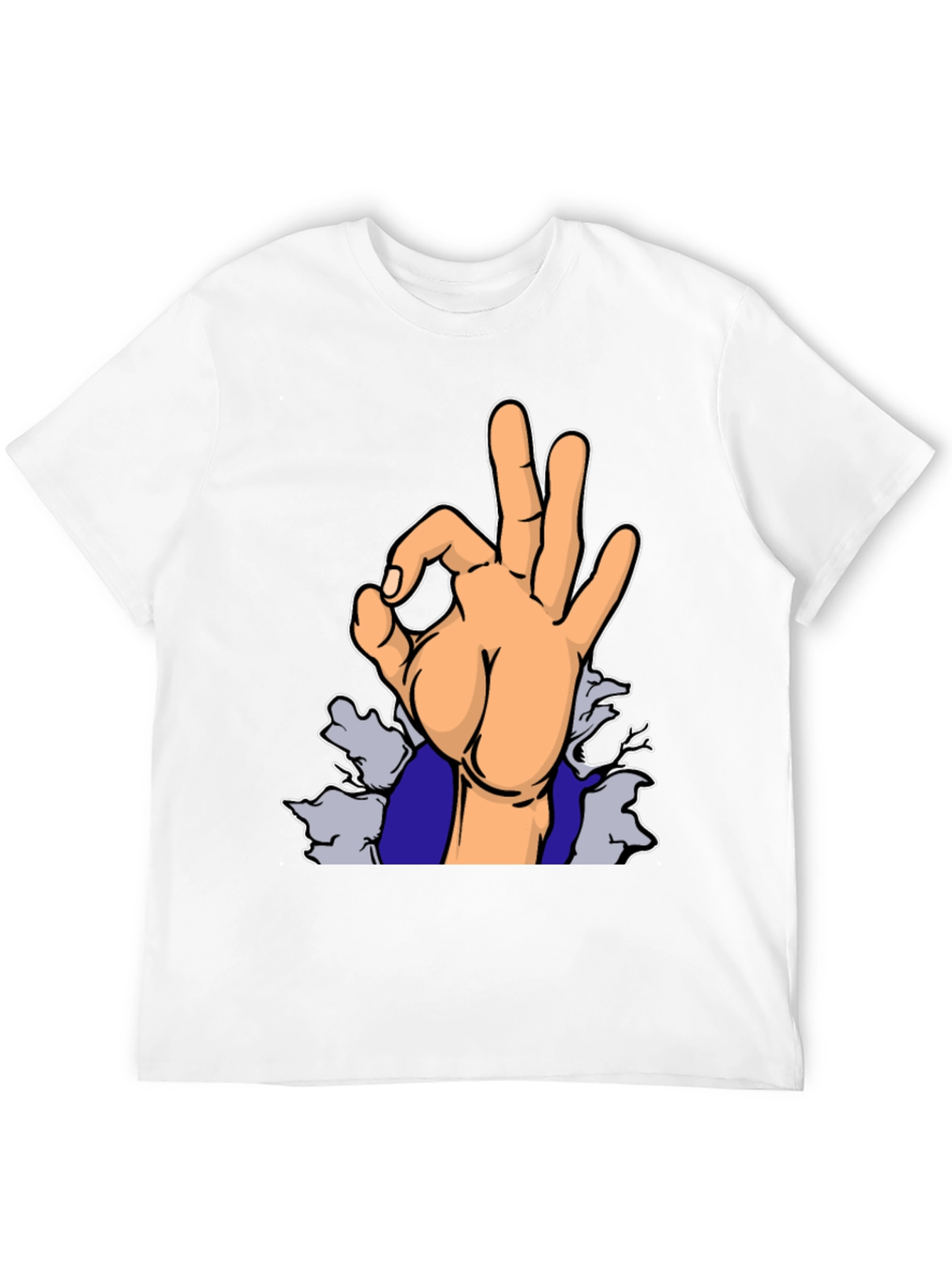 Black "OK" Hand Gesture Graphic T-Shirt view 12