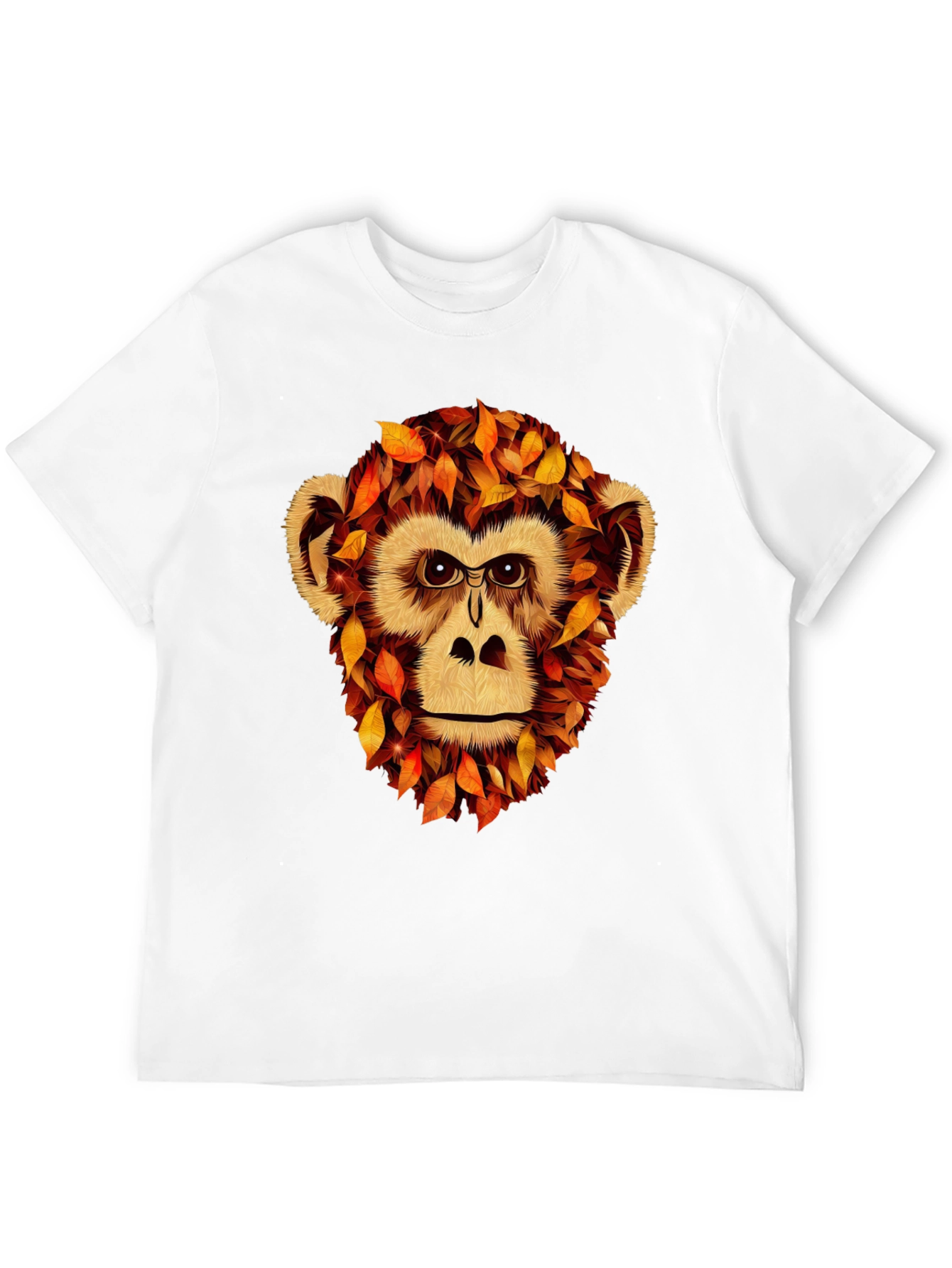 Black Autumn Monkey Graphic T-Shirt - Unique Fall Apparel view 12